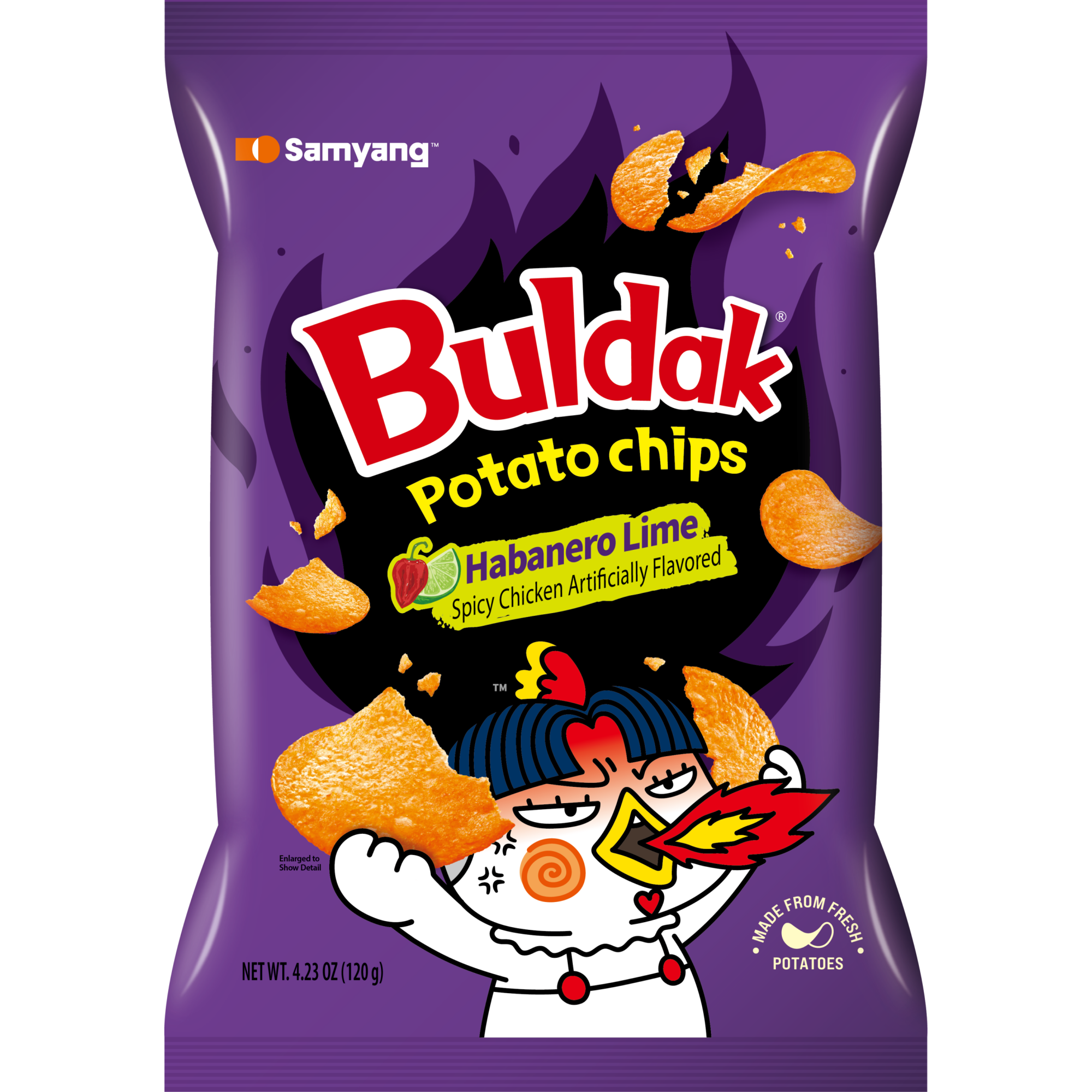 Buldak Potato Chips Habanero lime 120g