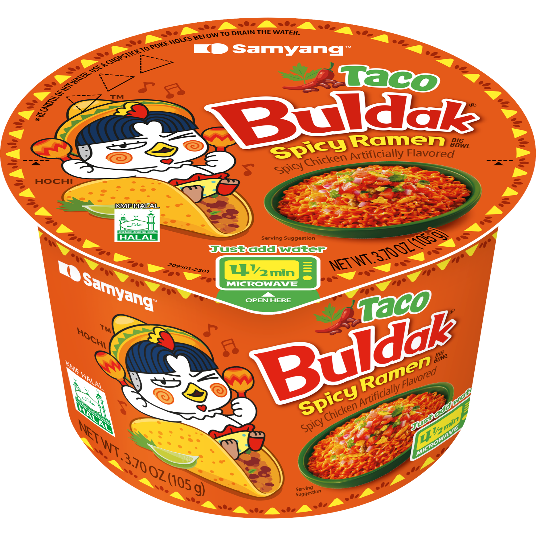 Buldak Ramen Taco Big Bowl 3.7 OZ (105g)